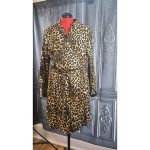 Abercrombie & Fitch Viscose Leopard Shirt Dress size XL
